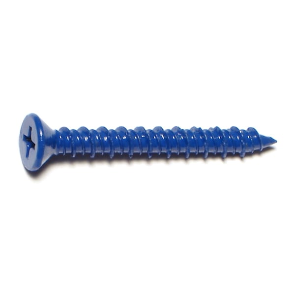 Midwest Fastener Masonry Screw, 3/16" Dia., Flat, 1 3/4 in L, Steel Blue Ruspert, 12 PK 63487 - main